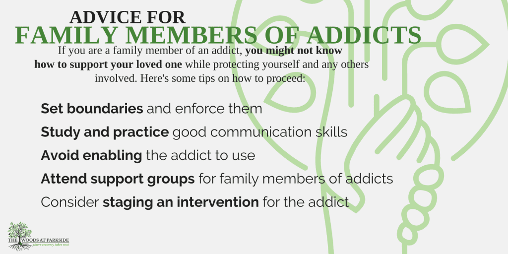 Advice for Family Members of Addicts infographic